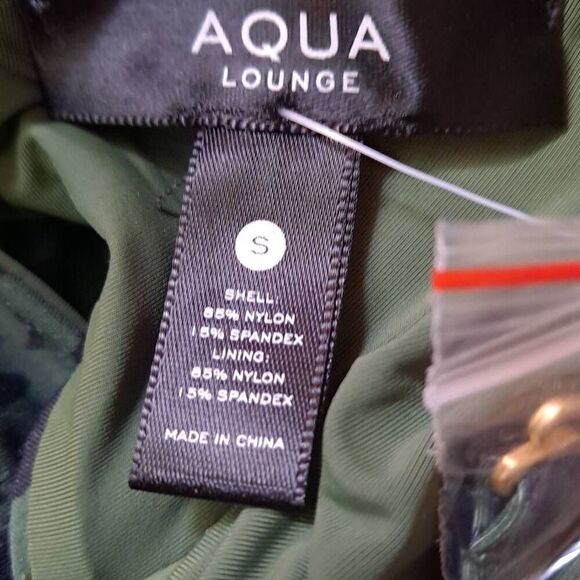 Aqua Lounge Knotted Bandeau Bikini Top Green Black Animal Print Small - Picture 5 of 7